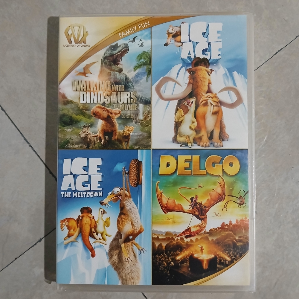 Walking with Dinosaurs/Ice Age/Ice Age: The Meltdown/Delgo (DVD, 4-Disc Set) NEW
